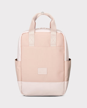 Kleiner rosa Rucksack 'Jona Small' mit zwei kurzen Tragegriffen und seitlichen Taschen
