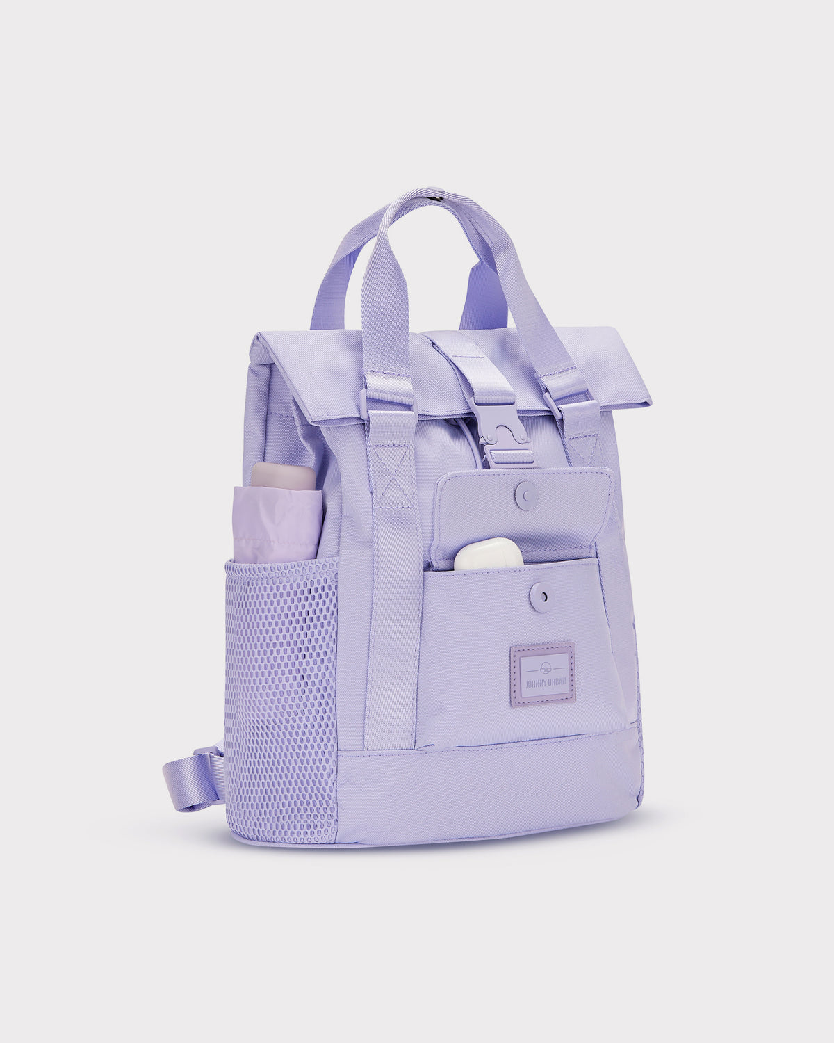 Lilafarbener Johnny Urban Rucksack 'Jules' mit klappbarem Deckel und vorderer Tasche