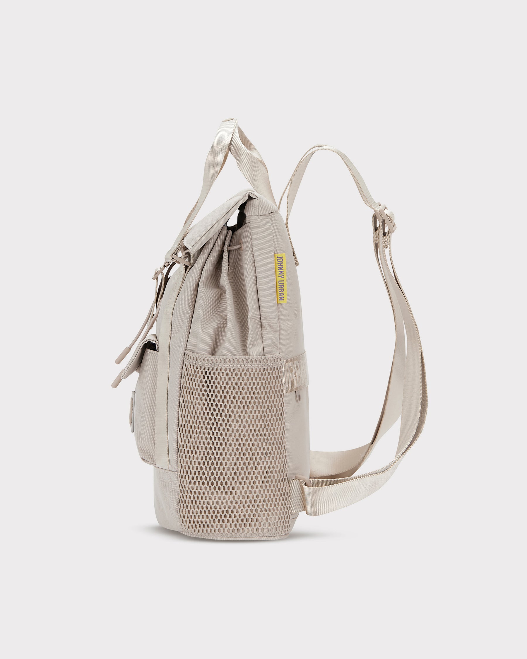Beiger Johnny Urban Rucksack 'Jules' mit Netzseitentasche und verstellbaren Schulterriemen