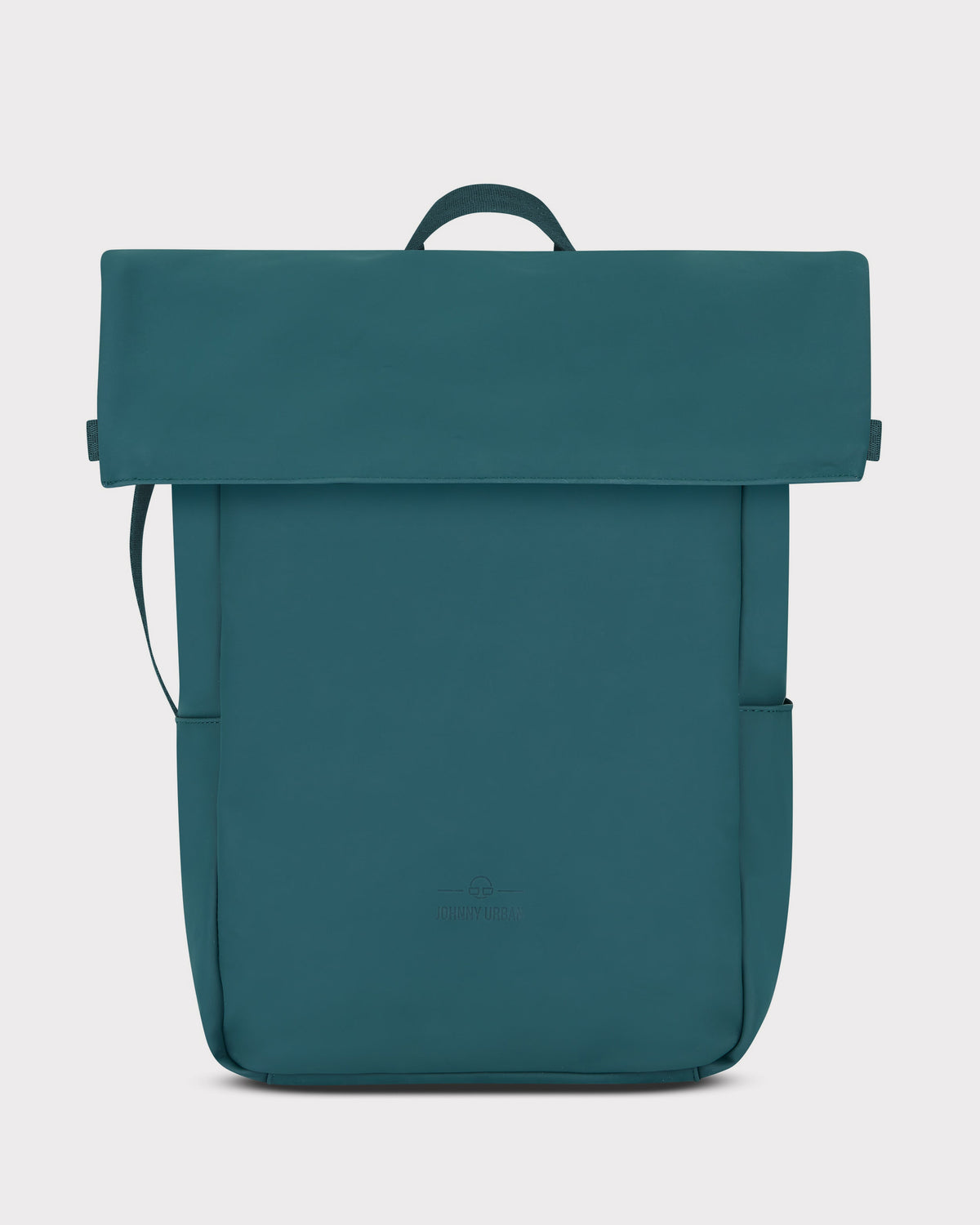 Johnny Urban Rolltop Rucksack Henry in petrolblau mit schlichtem Design und Logo-Prägung