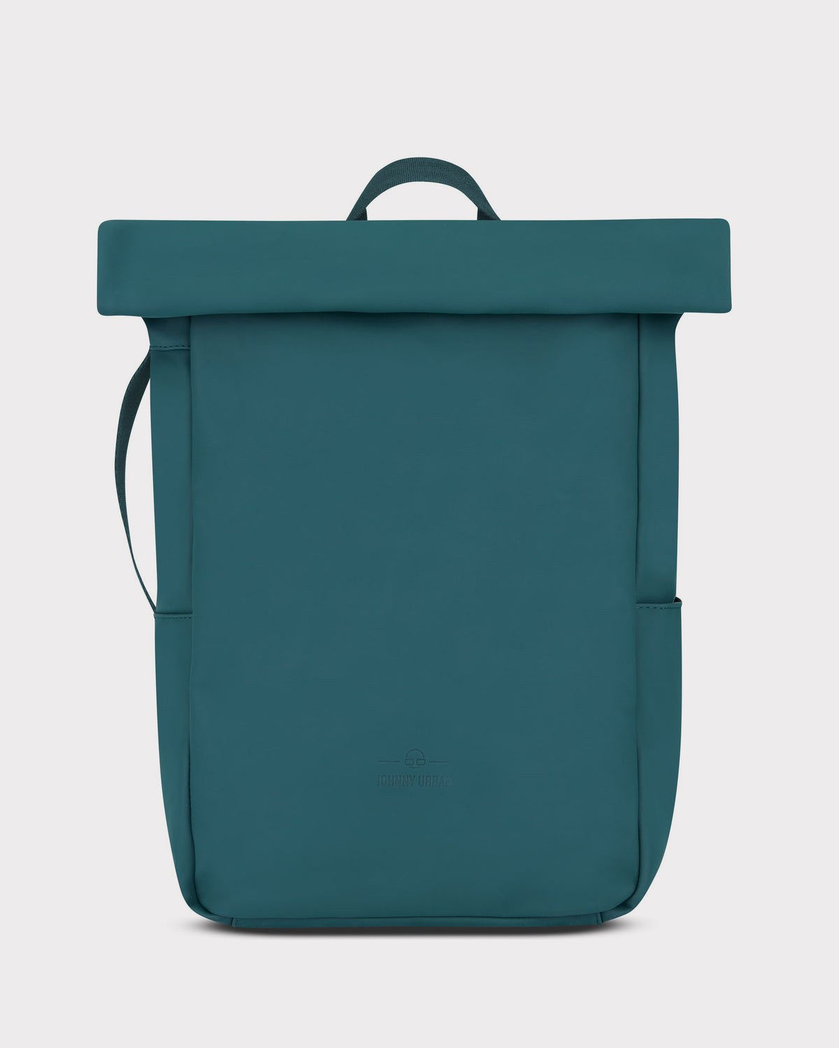 Johnny Urban Rolltop Rucksack 'Henry' in petrolfarben mit schlichter, rechteckiger Form und Tragegriff