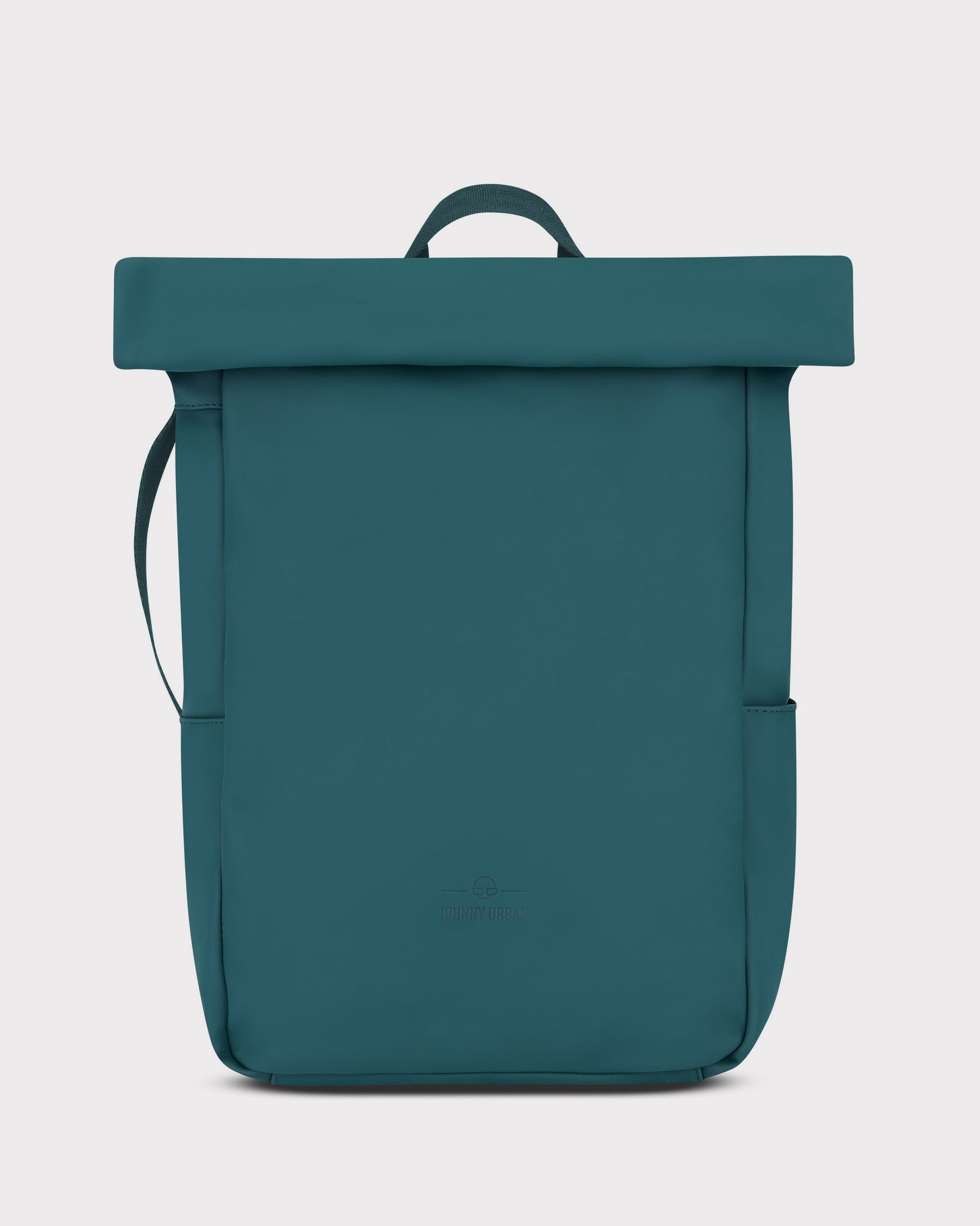 Johnny Urban Rolltop Rucksack 'Henry' in petrolfarben mit schlichter, rechteckiger Form und Tragegriff