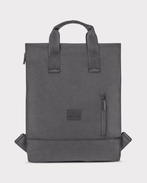 Dunkelgrauer Rucksack 'Ivy' von Johnny Urban mit kurzem Griff und seitlicher Reißverschlusstasche