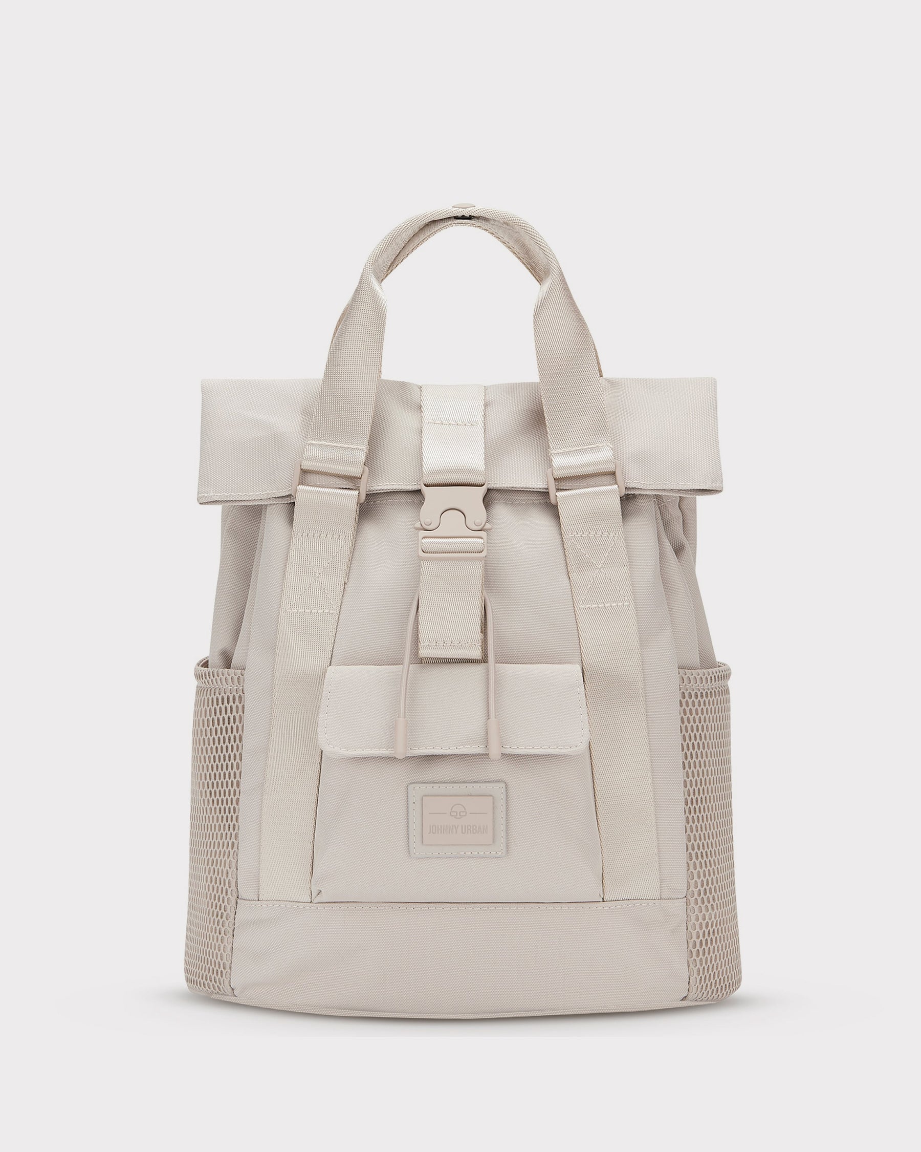 Beiger Rucksack 'Jules' mit Fronttasche und Netzseitentaschen