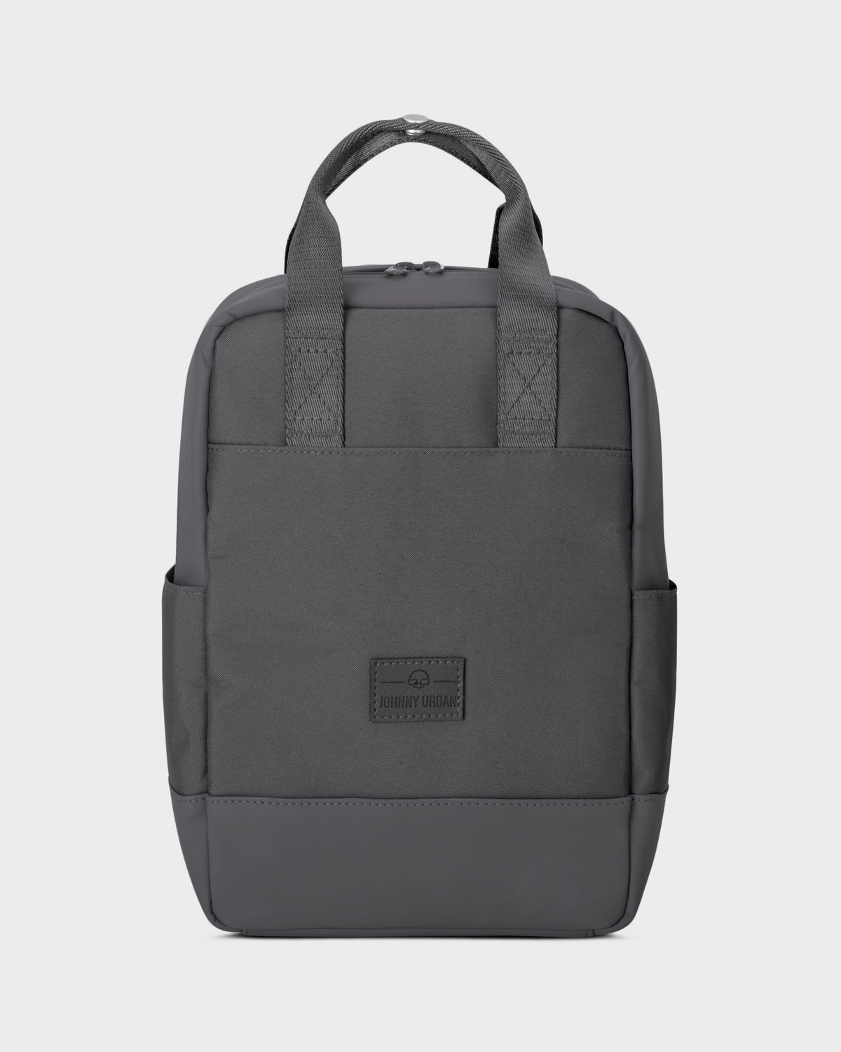 Dunkelgrauer kleiner Rucksack 'Jona Small' von Johnny Urban mit kurzen Tragegriffen und Fronttasche