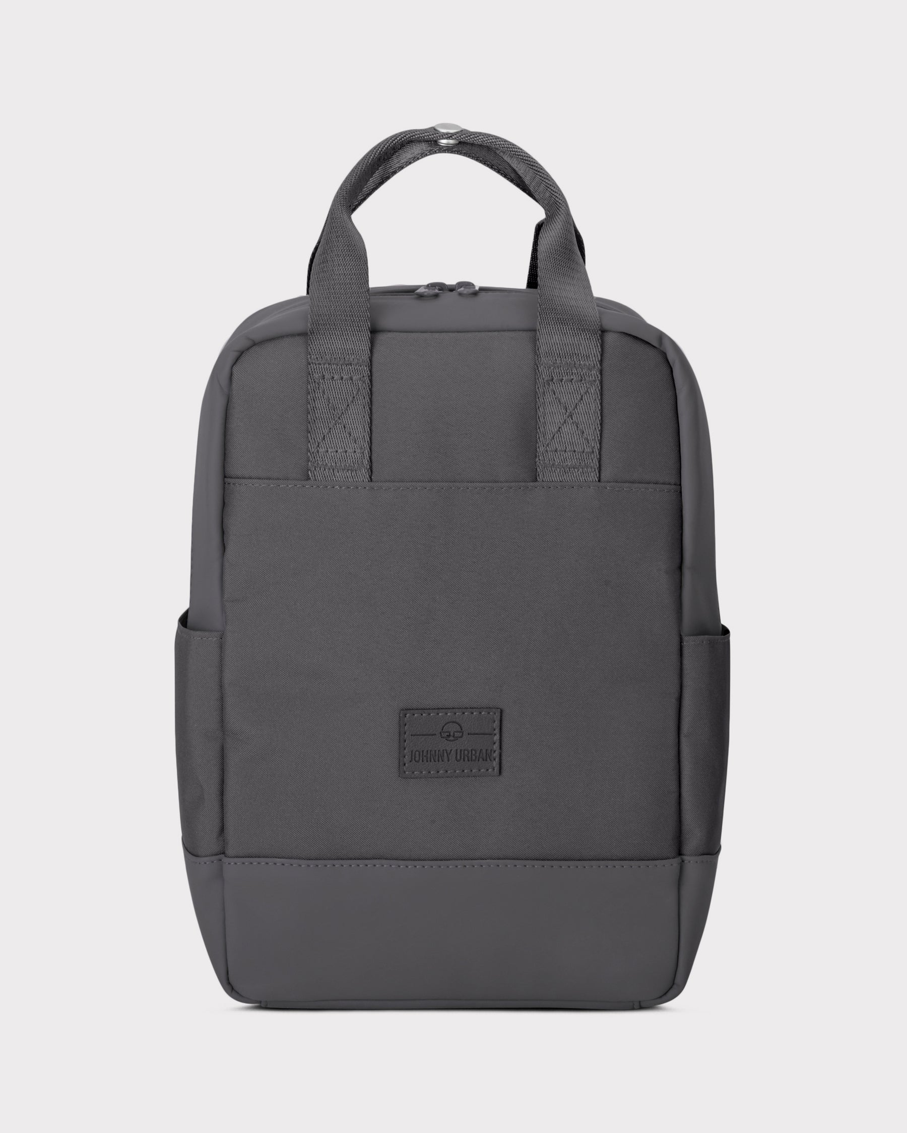 Dunkelgrauer kleiner Rucksack 'Jona Small' von Johnny Urban mit kurzen Tragegriffen und Fronttasche