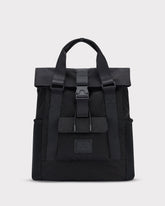 Schwarzer Johnny Urban Rucksack 'Jules' mit Kordelzug und Schnallenverschluss