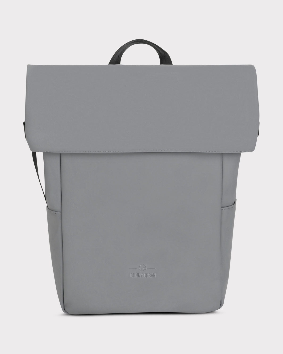Grauer Rolltop Rucksack 'Henry' von Johnny Urban mit Tragegriff und seitlichen Taschen
