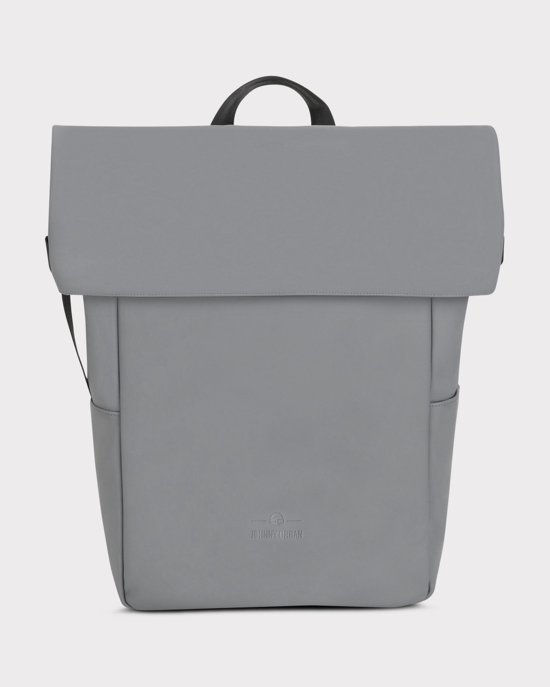 Grauer Rolltop Rucksack 'Henry' von Johnny Urban mit Tragegriff und seitlichen Taschen