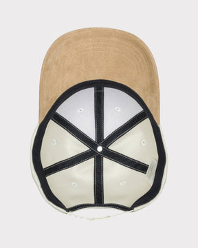 Beige Snapback-Cap 'Dean' mit gebogenem Schirm und schwarzem Innenrand