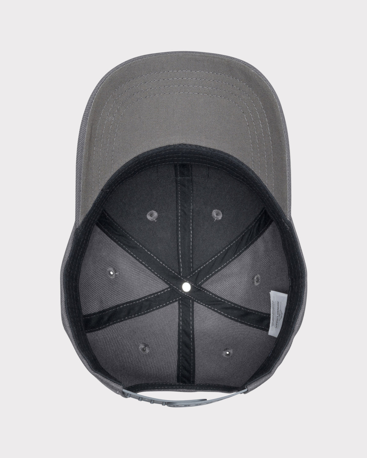 Dunkelgraue Snapback Cap 'Dean' mit gebogenem Schirm, Innenansicht