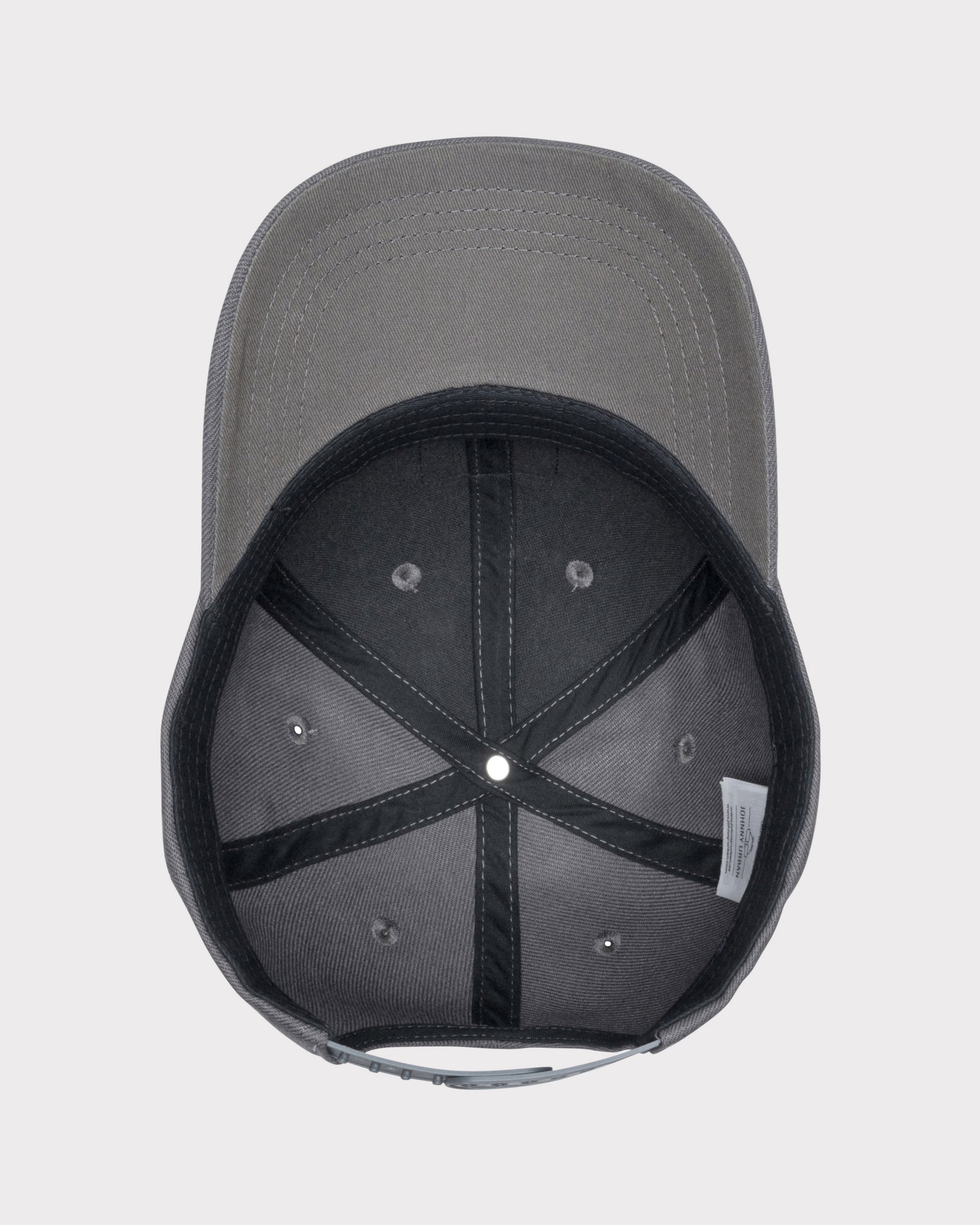 Dunkelgraue Snapback Cap 'Dean' mit gebogenem Schirm, Innenansicht