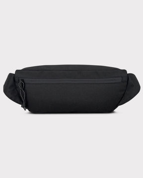 Schwarze Bauchtasche 'Tom' aus robustem Material mit sichtbarem Reißverschluss vorne