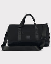 Schwarze Weekender-Tasche 'Paul' von Johnny Urban aus Canvas mit Lederboden und verstellbarem Schultergurt