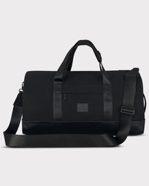 Schwarze Weekender-Tasche 'Paul' von Johnny Urban aus Canvas mit Lederboden und verstellbarem Schultergurt